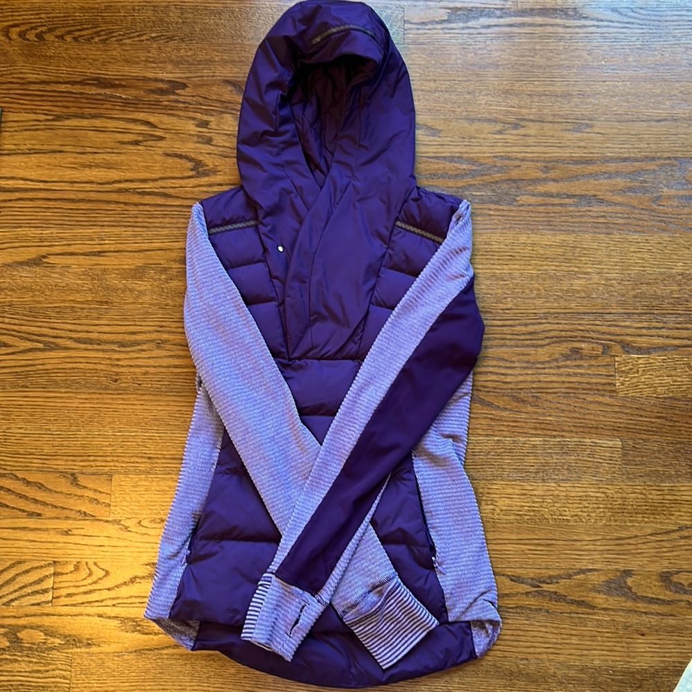 Lululemon  pullover with sleeves and hood. Down filler.